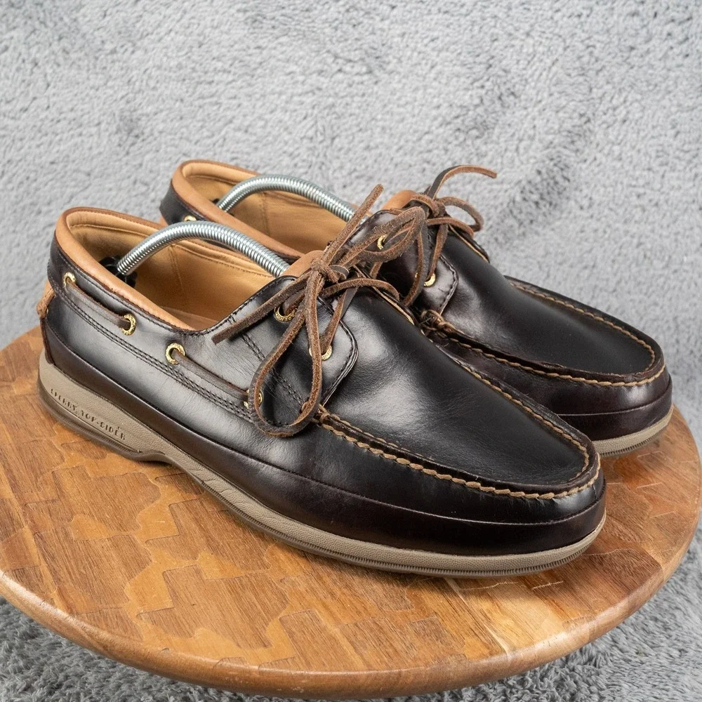 Sperry Top Sider 2 Eye Gold Cup Collection Boat Shoes Size 12 M Brown